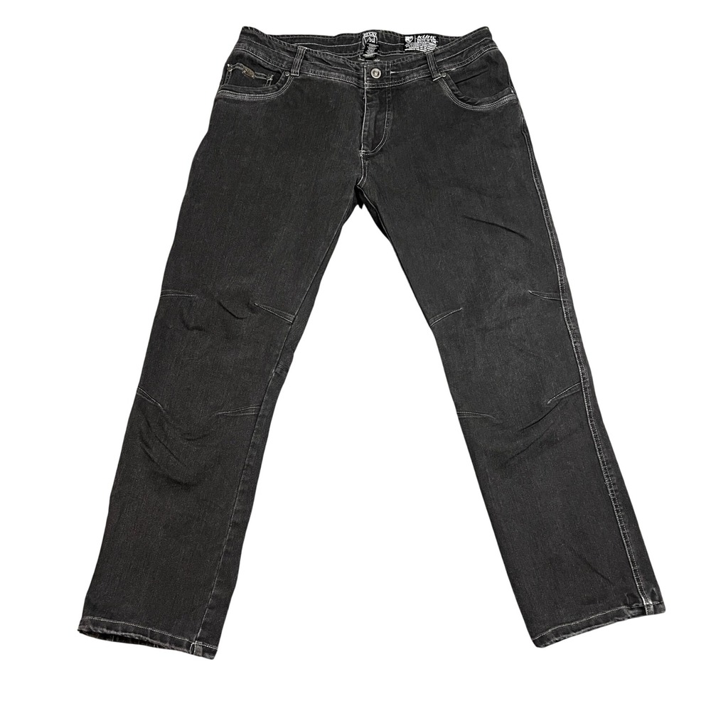Kuhl Disruptr Mens 38x32 Black Denim Jeans Kuhlflex‎ Stretch Straight Leg Pants